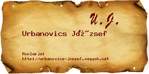 Urbanovics József névjegykártya